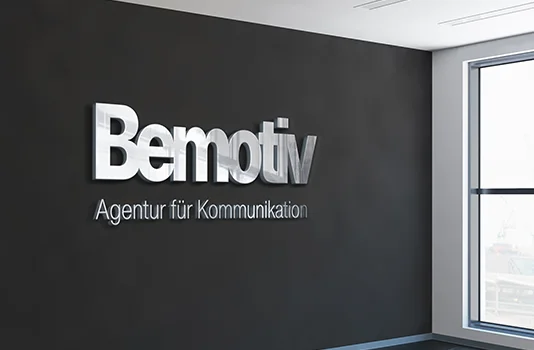 Logo Mockup für eine Agentur. Erstellt von MONROY FRANK & Friends